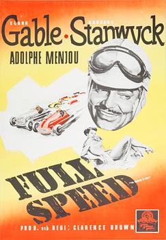 FILMAFFISCHER, litografiskt tryck, "Full Speed", 1951.
