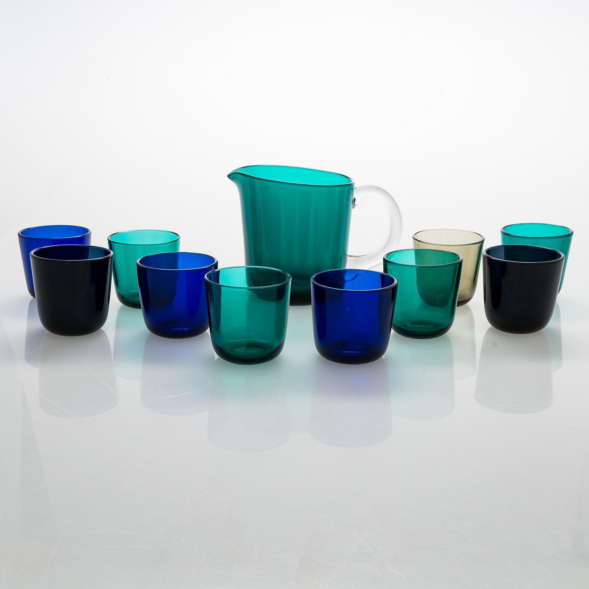 A Kaj Franck glass service set, Nuutajärvi.