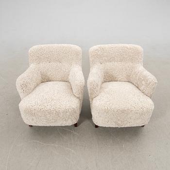 Fåtöljer ett par Danmark 1900-talets mitt/andra hälft.