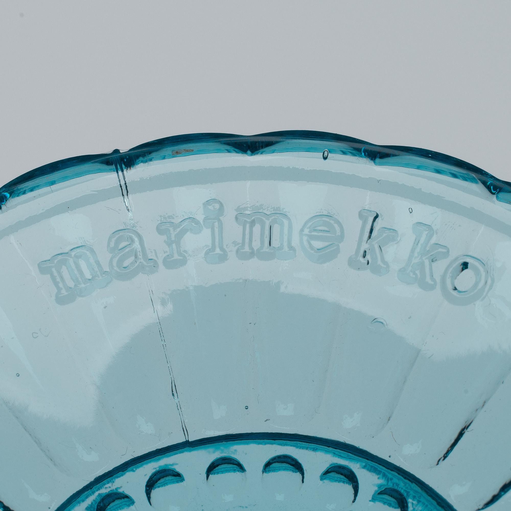 SKÅLAR, 7 st, glas, "Mariskooli" Marimekko, Iittala.