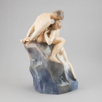 ROYAL COPENHAGEN, a porcelain figure group, 'Kyssen'.