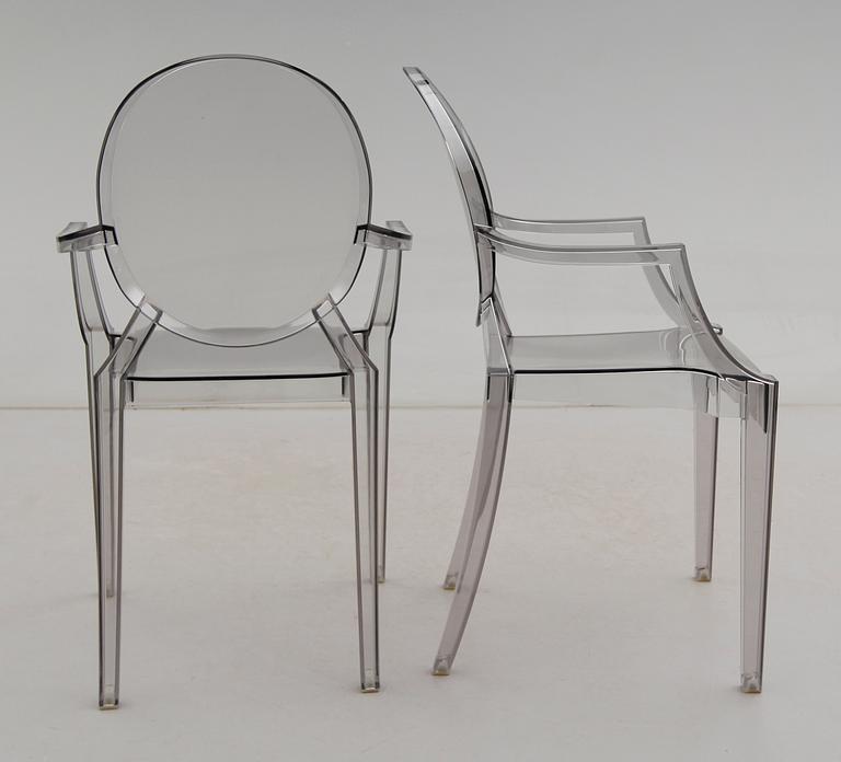 KARMSTOLAR, 1 par, "Louis Ghost", Philippe Starck för Kartell, 1900-/2000-tal.