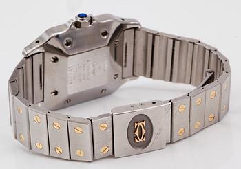 ARMBANDSUR, herr, Cartier, Santos, automatisk, stål och 18K guld.