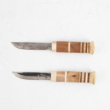 Allan Elnebro, two knives, signed, Arjeplog.