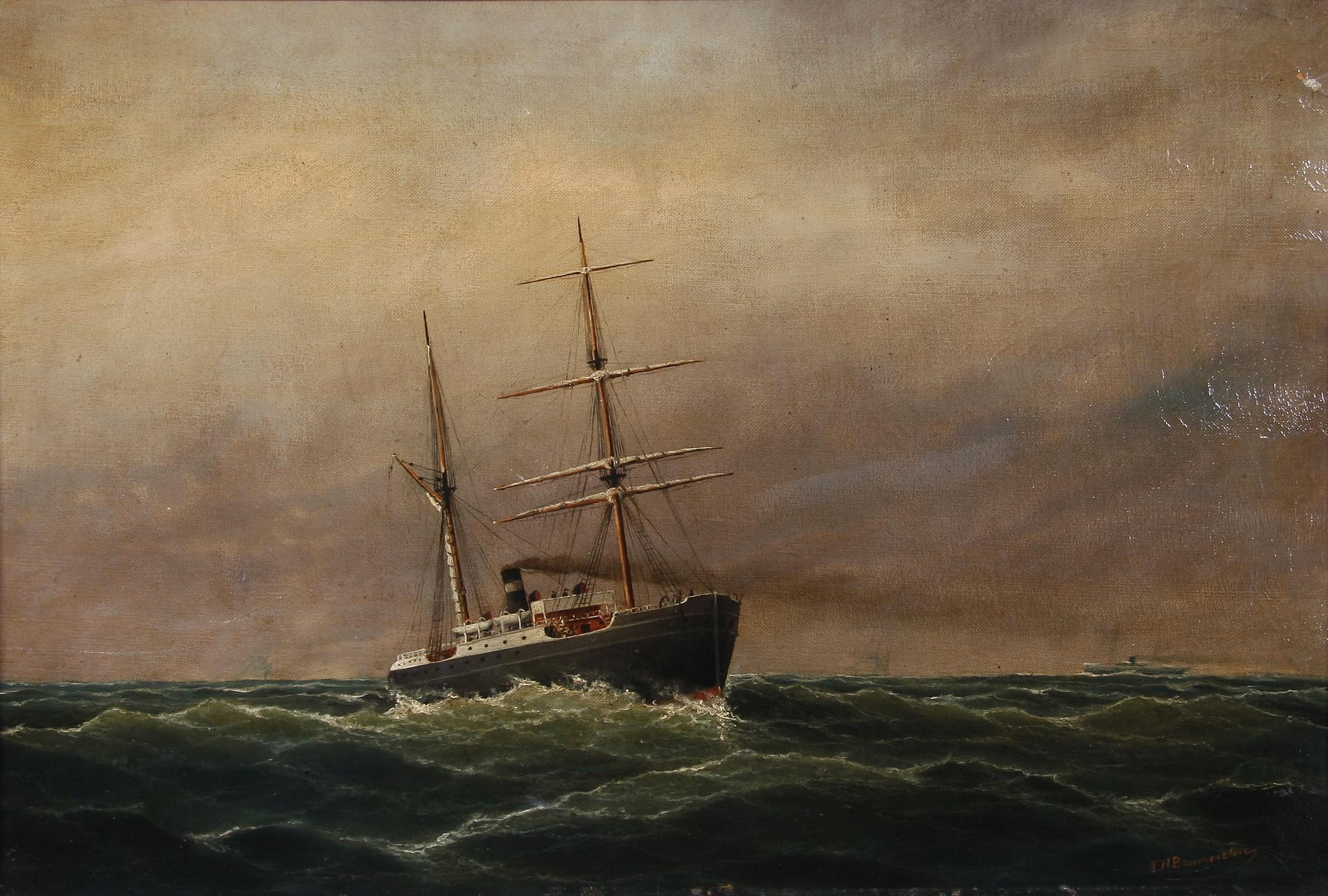 OKÄND KONSTNÄR, olja på duk, bär sign A.H. Baumgarten, sent 1800-tal.