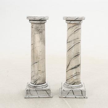 Pedestals, a pair, first half/mid 20th century.