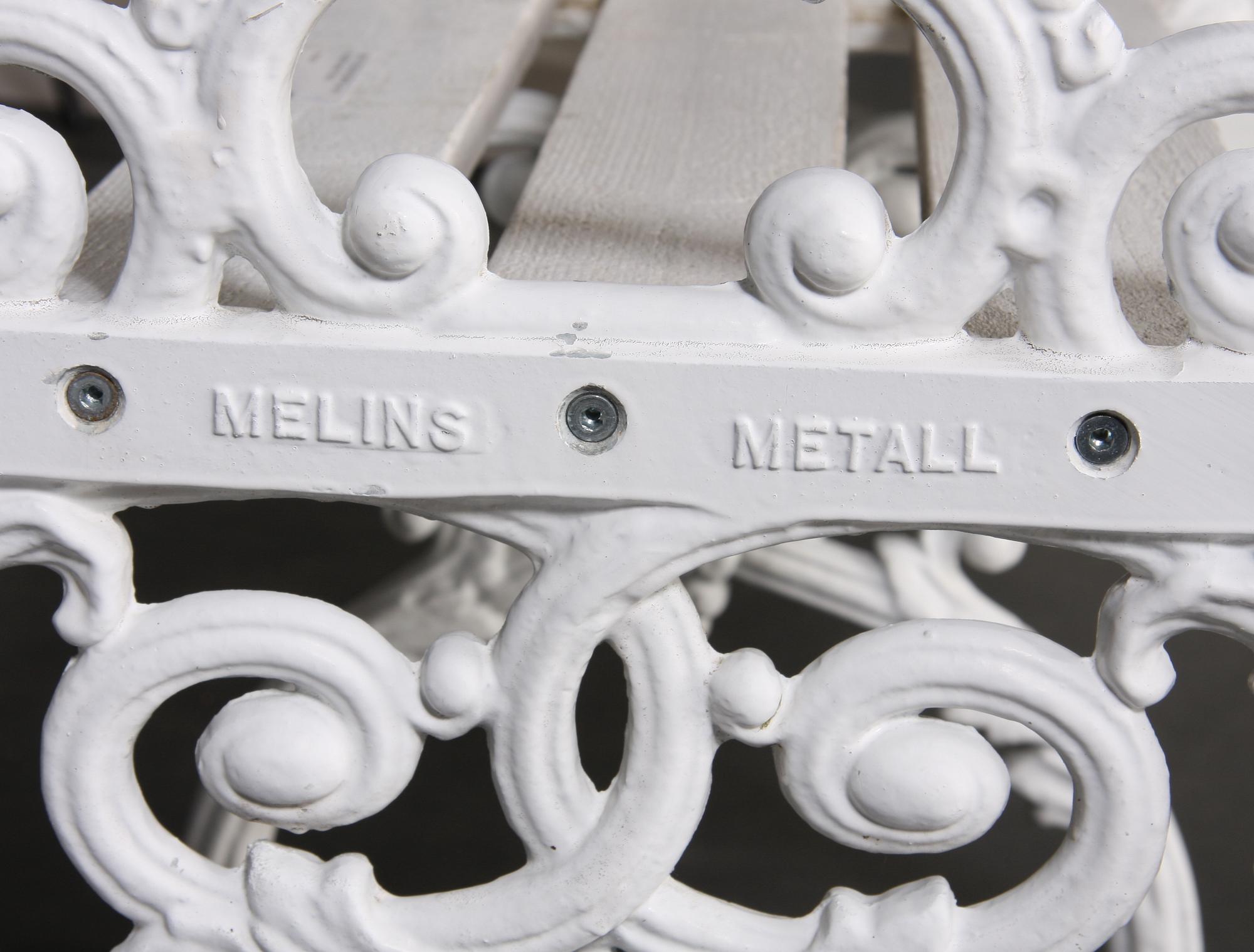 TRÄDGÅRDSBÄNK, metall och trä, Melins metall, 1900-tal.