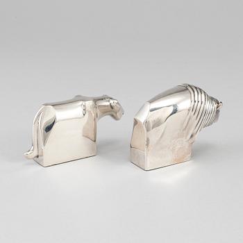 two silverplated figurines Dansk Design later part of the 20th century.