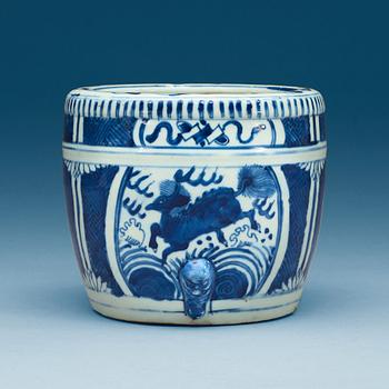 1669. A blue and white censer, Ming dynasty, Wanli (1573-1620).