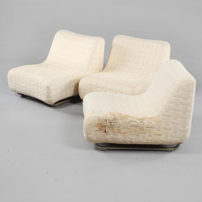 FÅTÖLJER, 3 st, 1970-tal.