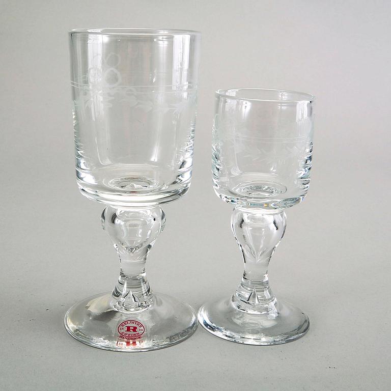 A 66 pcs "Antik" glass service from Reijmyre later part of the 20th century.