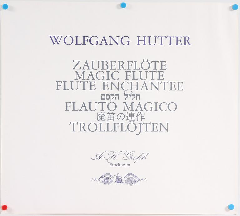 WOLFGANG HUTTER, litografier, 17 st, ur "Trollflöjten", sign o numr.