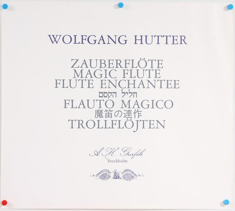 WOLFGANG HUTTER, litografier, 17 st, ur "Trollflöjten", sign o numr.