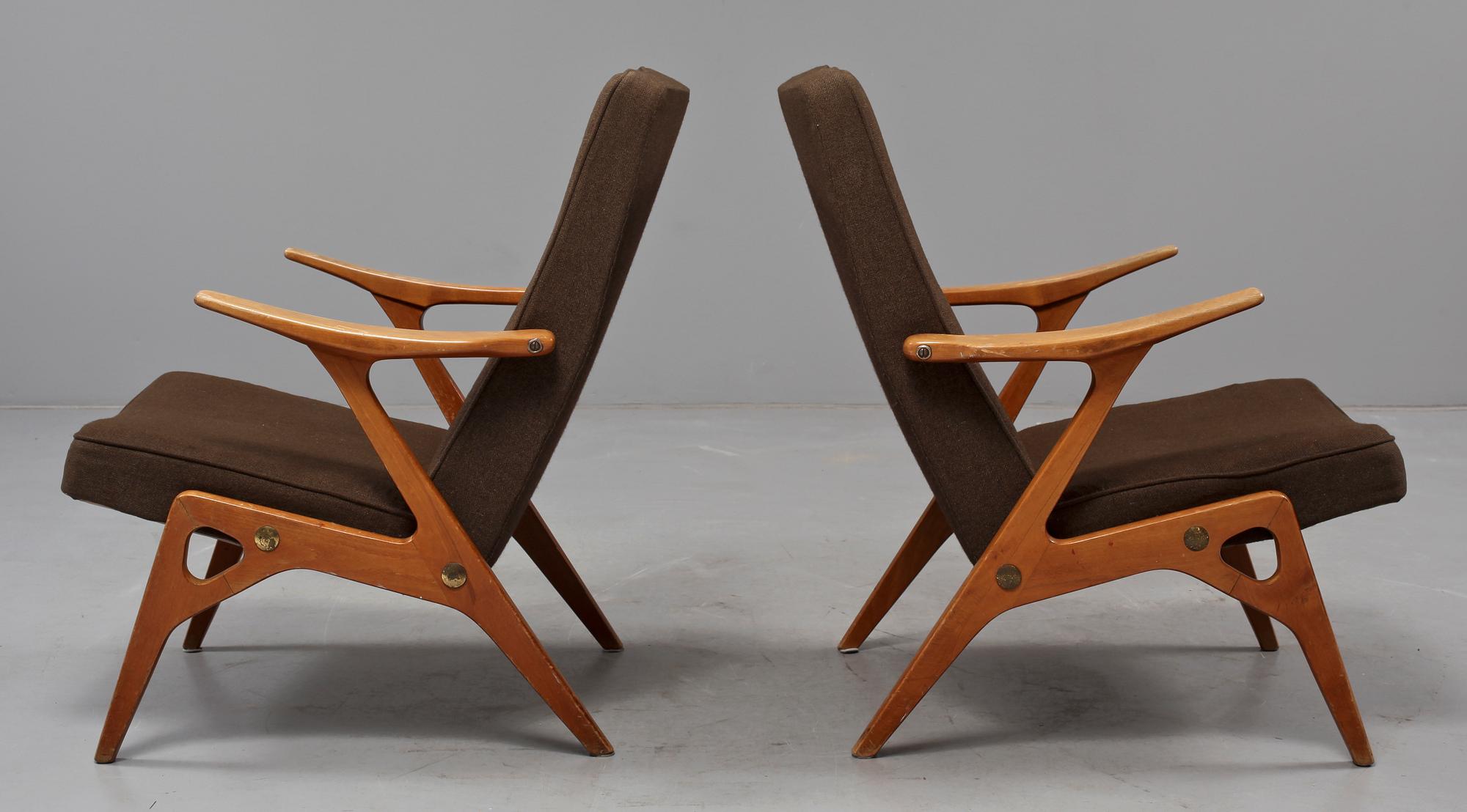 FÅTÖLJER, ett par, Bröderna Anderssons Fåtöljindustri, Eknässjön, 1900-talets tredje kvartal.