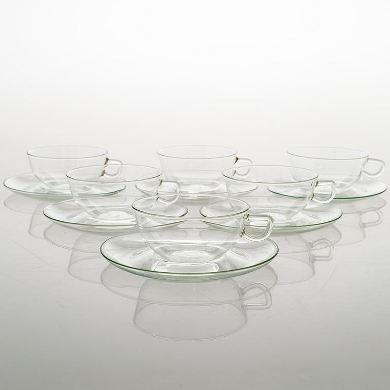 WILHELM WAGENFELD, 16-piece 1930/40's teaset for Jenaglas, Paltex, Schott Mainz.