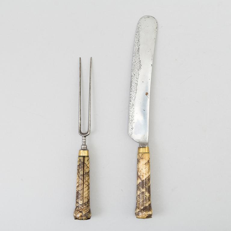 A pair of 18th century fork and knife.