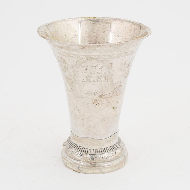 A silver beaker, mark of Sven Christoffer Holmström, Ulricehamn 1808.