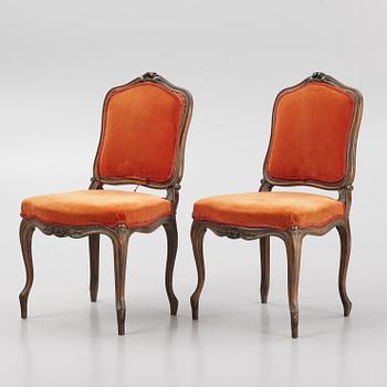 A pair of Louis XV-style chairs, 20th century.