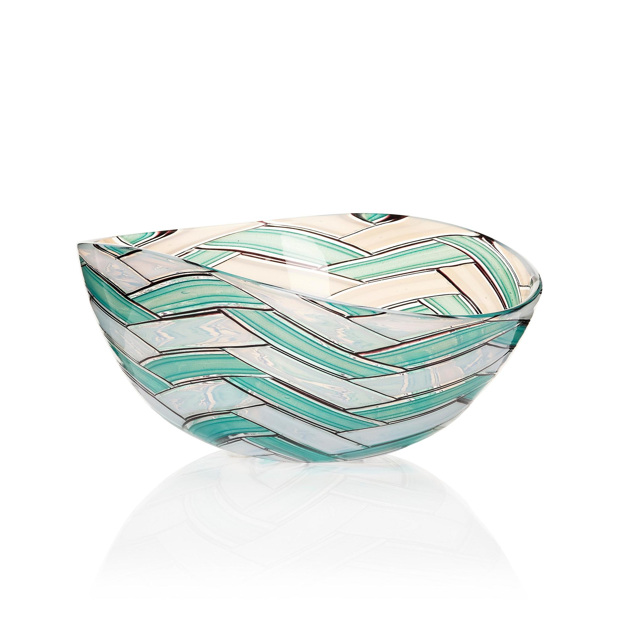 Ercole Barovier, a green 'A Spina' bowl, Barovier & Toso, Murano, Italy 1950-60s.