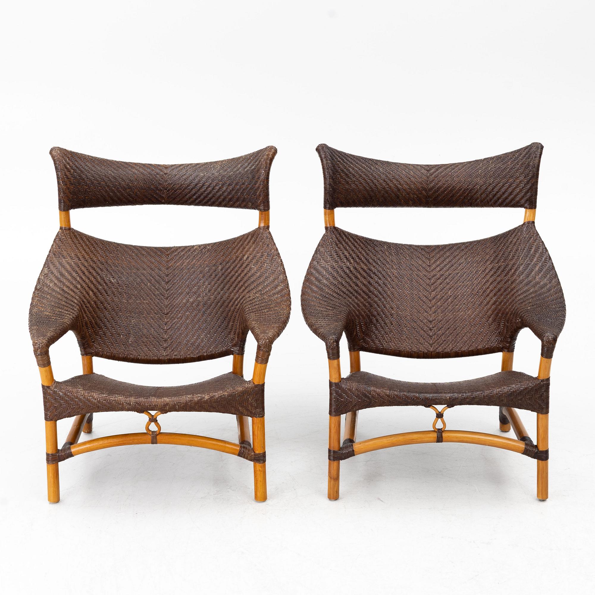 Yuzuru Yamakawa, A pair of 'CL-261' armchairs, Yamakawa Rattan Japan Inc, 2000s.