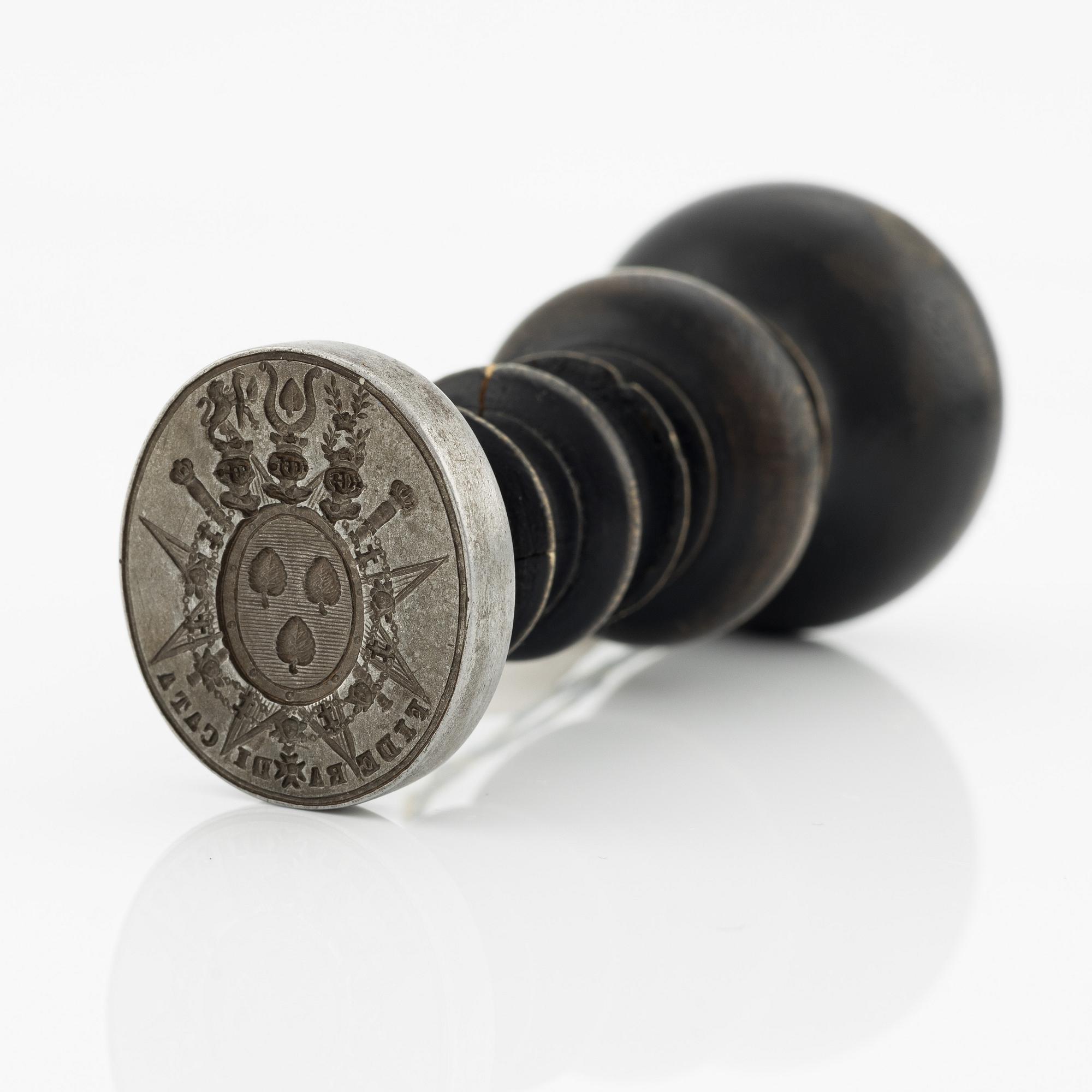 A seal for the comital line of Ribbing (no. 98), late 18th century.