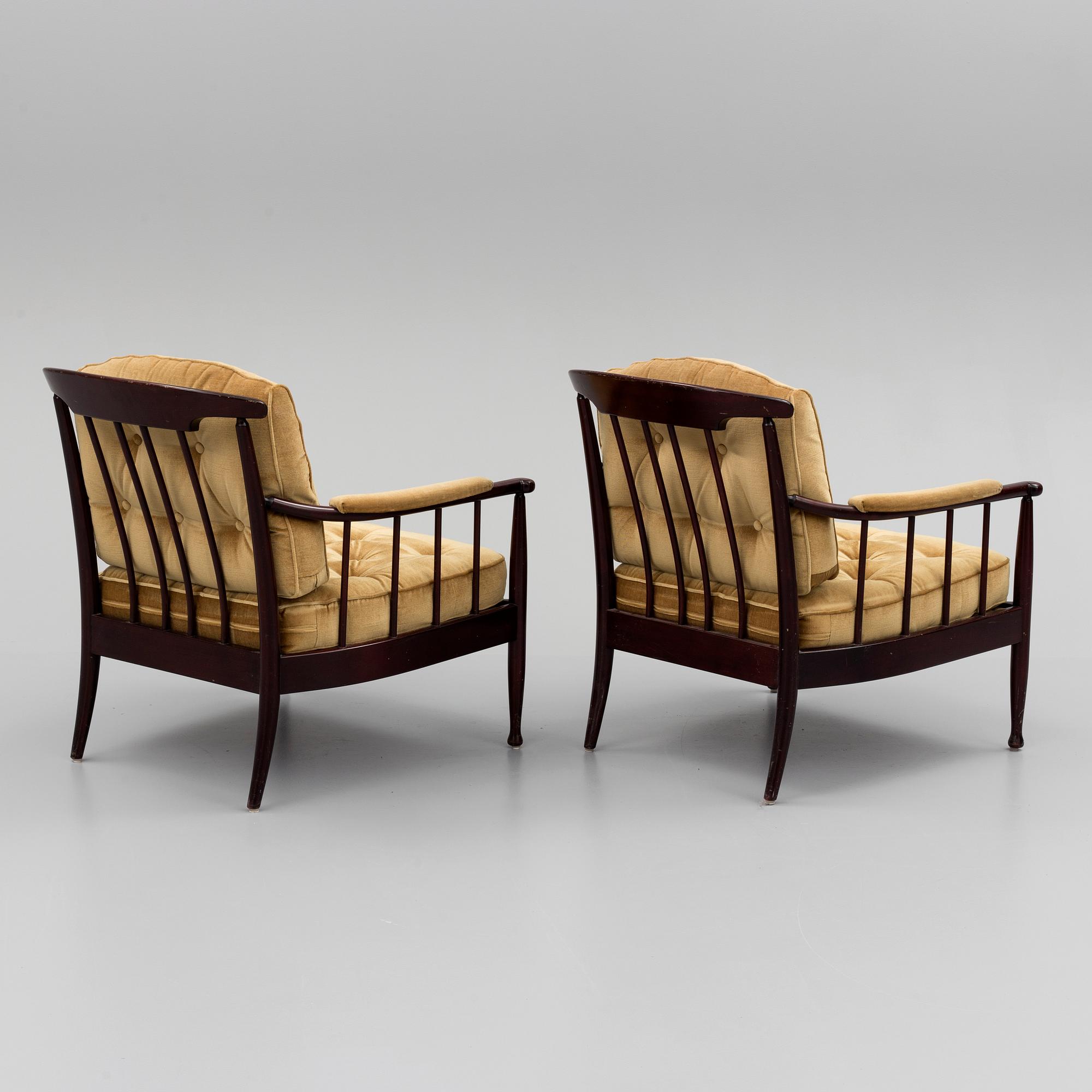 A pair of 'Skrindan' easy chairs by kerstin Hörlin-Holmquist for ope, second half of the 20th century.