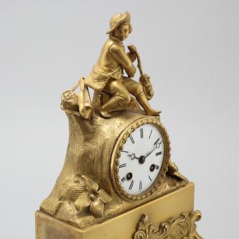 A late Empire table clock, clockwork marked "Japy Freres", made in the mid/second half of the 20th century.