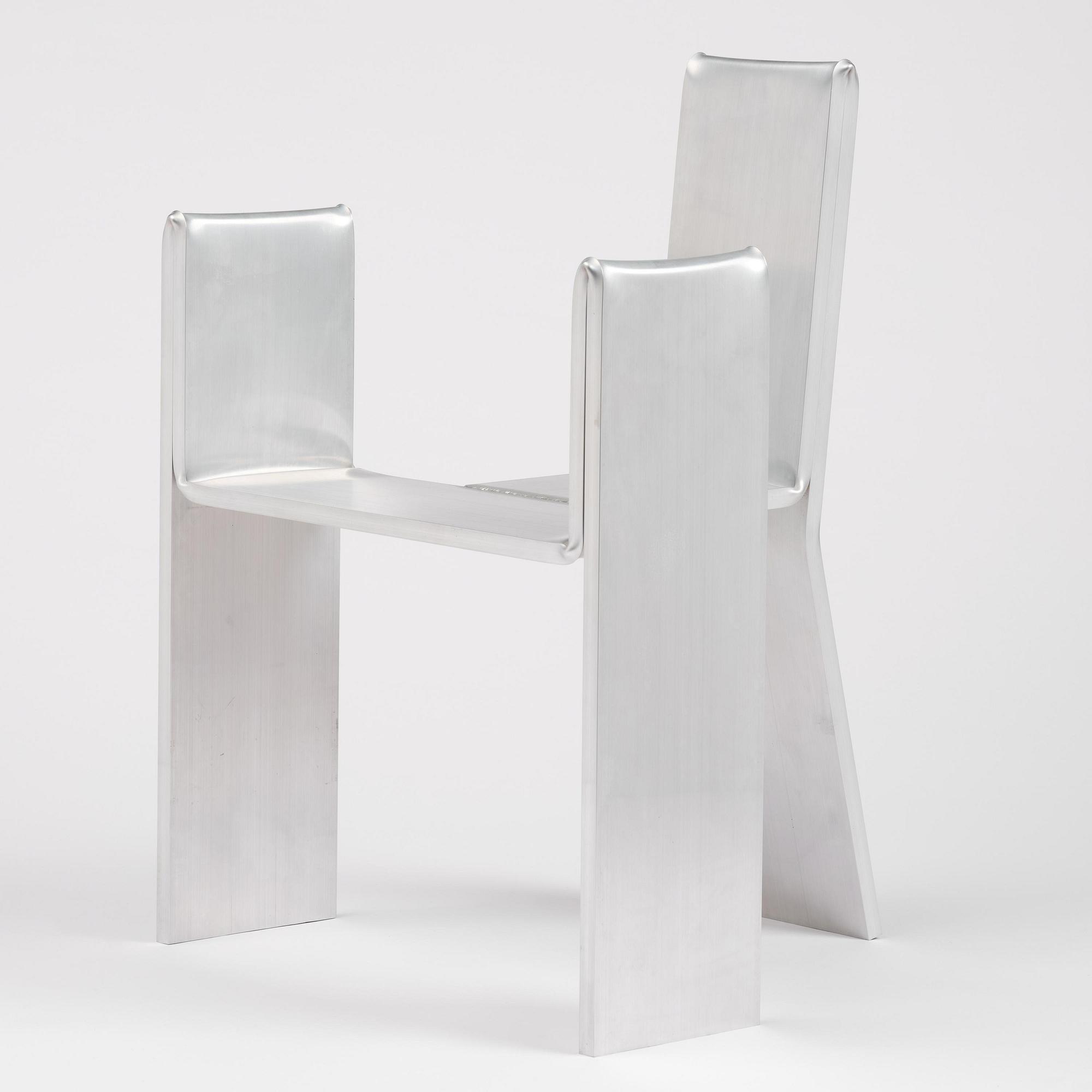 David Taylor, stol, unik, "Aluminium Chair", Studio Mellösaverken, Sverige, 2025.