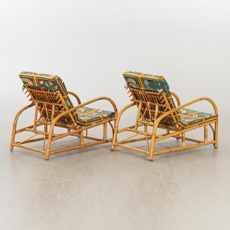 A PAIR OF EASY CHAIRS MID 20TH CENTURY.