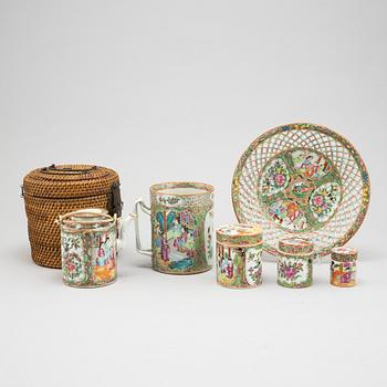 Parti porslin, sex delar, Kina, Kanton, 1800-tal samt1900-tal.