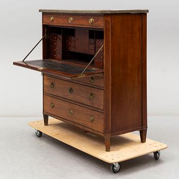 A Swedish late gustavian secretaire, late 18th century.
