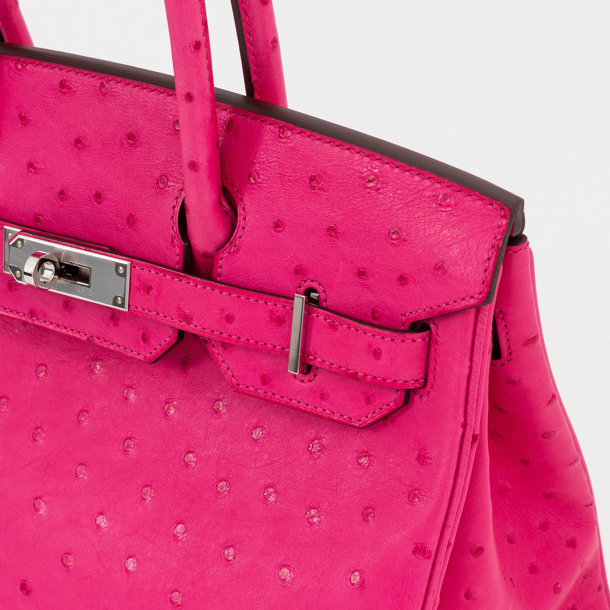 Hermes a pink ostrich Birkin 30 handbag 2019. Bukowskis