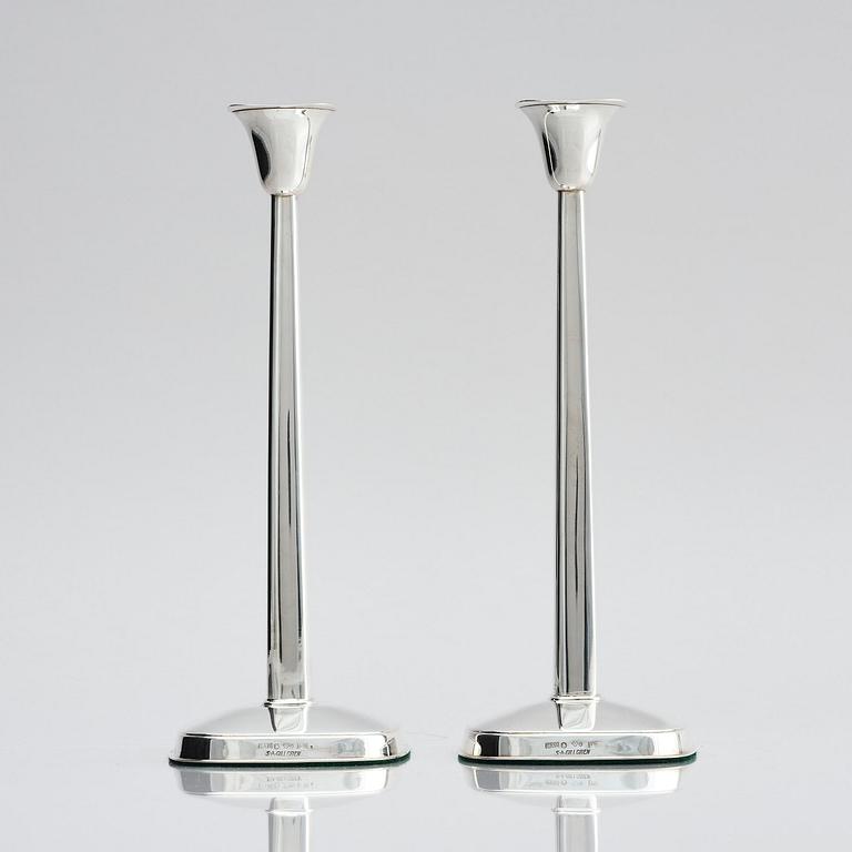 Sven-Arne Gillgren, a paif of silver candelsticks, design Sven-Arne Gillgren, company Guldsmedsaktiebolaget, Stockholm 1965.