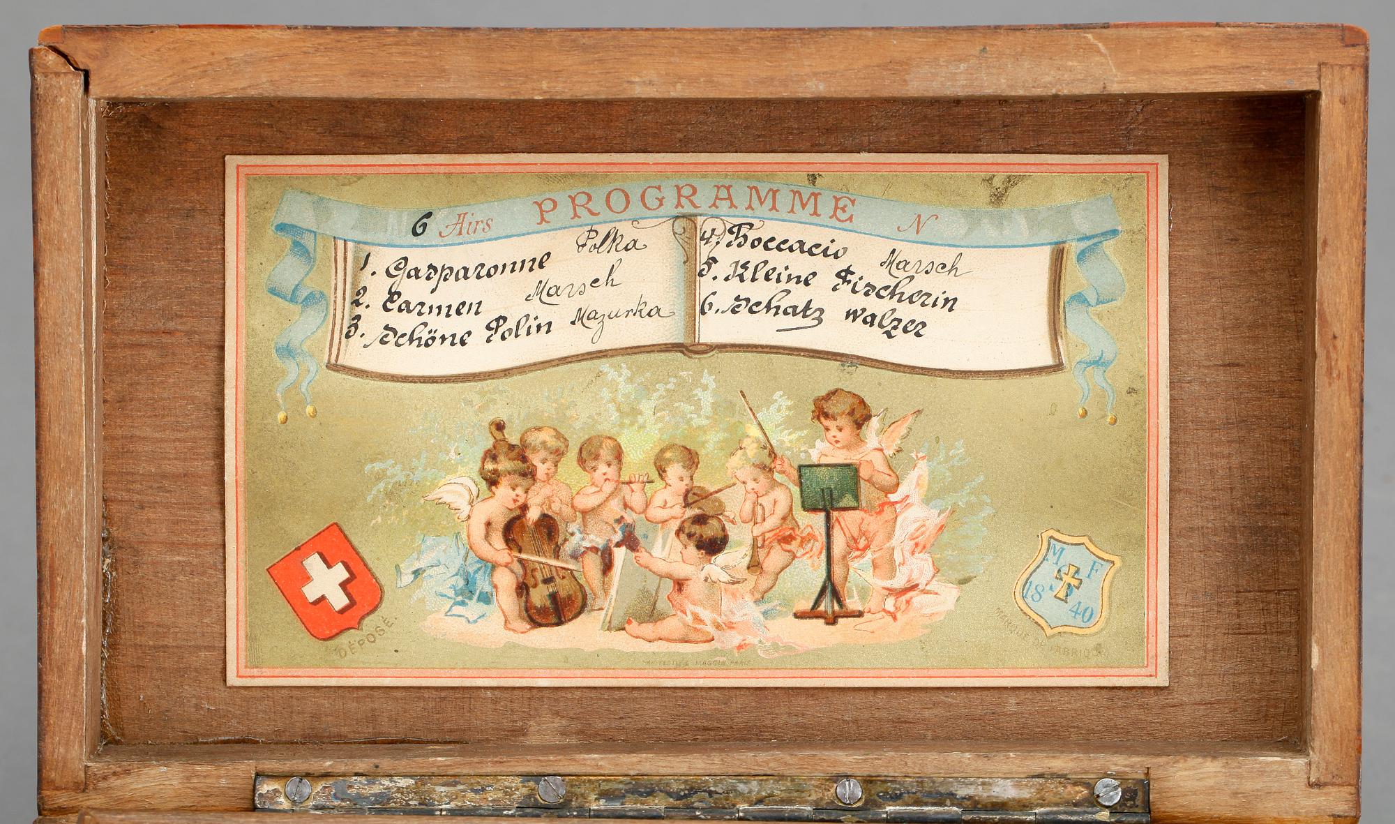 CYLINDERSPELDOSA, Schweiz, daterad 1840.