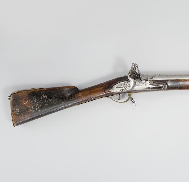 a Swedish early 19h Century flintlock rifle possibly by Huskvarna Gevärsfaktori.