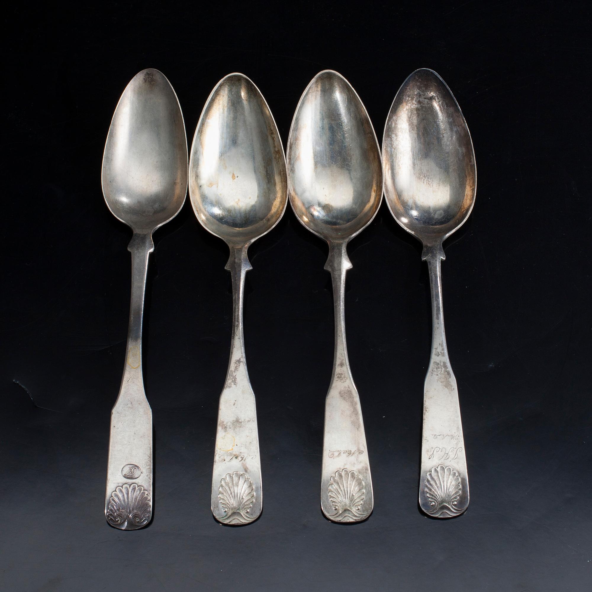 SKEDAR, 4 st, silver, Åbo/ Helsingfors 1831-1836. Vikt ca 203,9 g.
