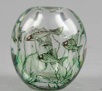 VAS, glas. "Fiskgraal", Edward Hald, Orrefors.