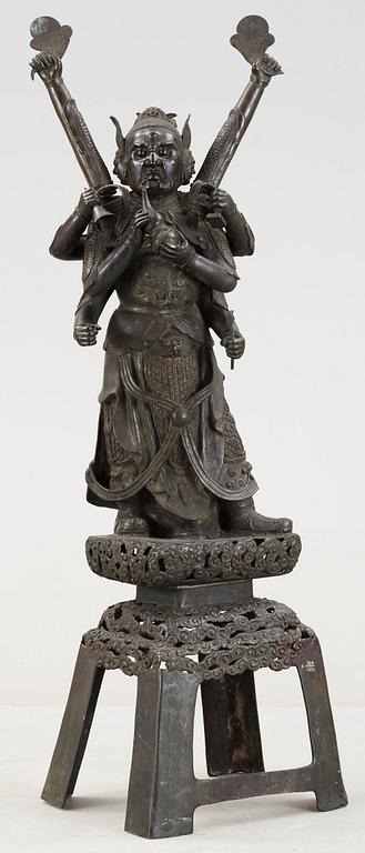 A massive Japanese bronze figure of a deity, 19th Century.