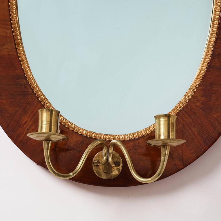 Spegellampetter, ett par, för två ljus, Empire, 1800-talets början.