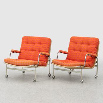 Bruno Mathsson, fåtöljer, ett par, "Karin", Dux, 1970-tal.