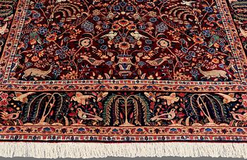 A carpet Figural Shahraza, ca 343 x 252 cm.