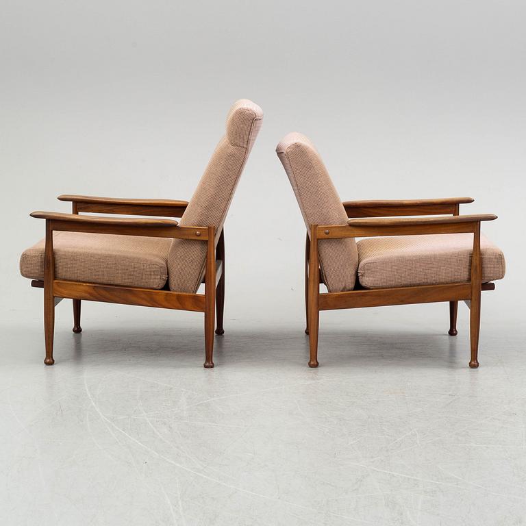 George Fejer & Eric Phamphilan, a British 'Manhattan' sofa and two easy chaits from Guy Rogers, 1960's.