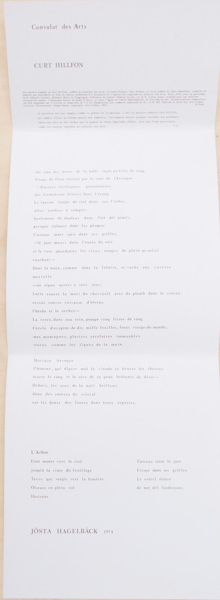 CURT HILLFON, 6 st, fotogravyrer, monogramsignerad och daterad -74. Numrerade HC XVII/25.