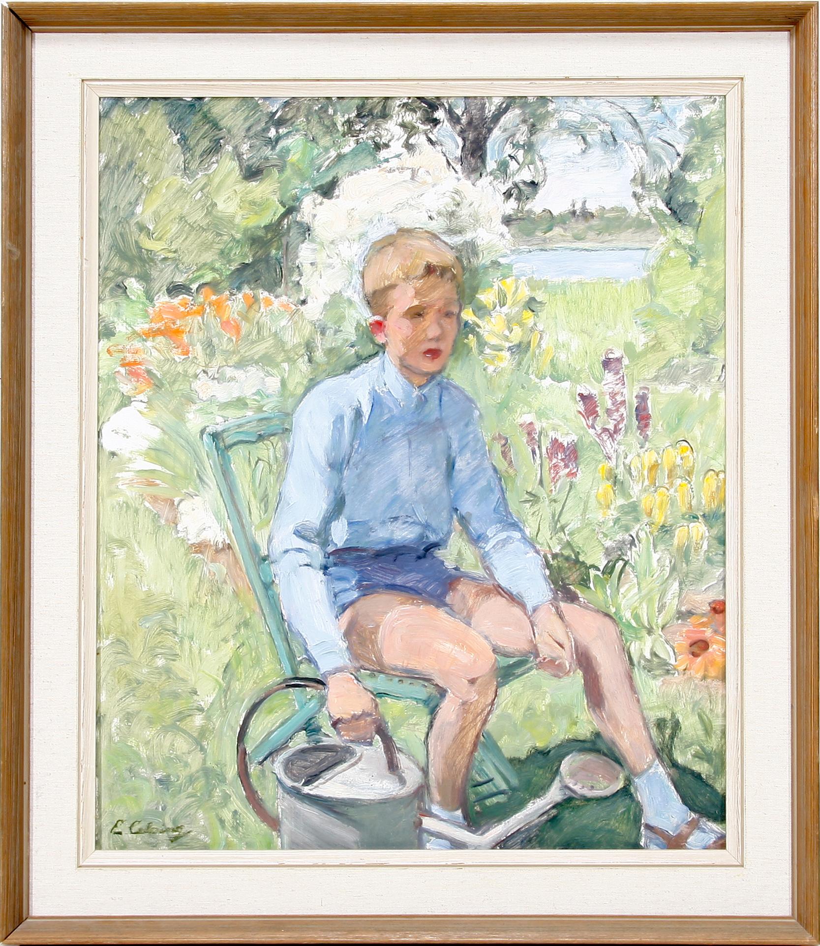 ELSA BACKLUND CELSING, olja på pannå, sign.