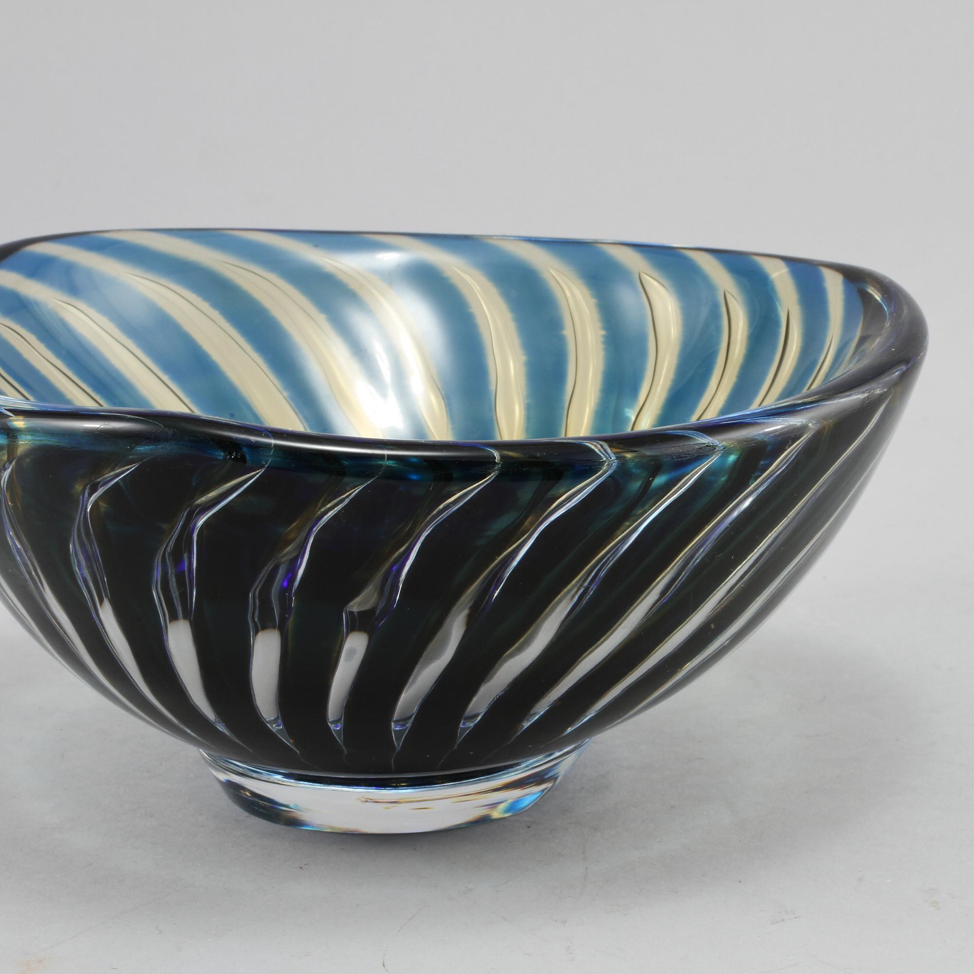 SKÅL, glas, ariel, Edvin Öhrström, Orrefors, signerad, 1900-tal.
