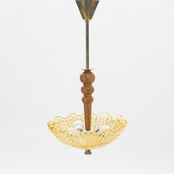 A Swedish Modern ceiling light, Orrefors, 1940's/50's.