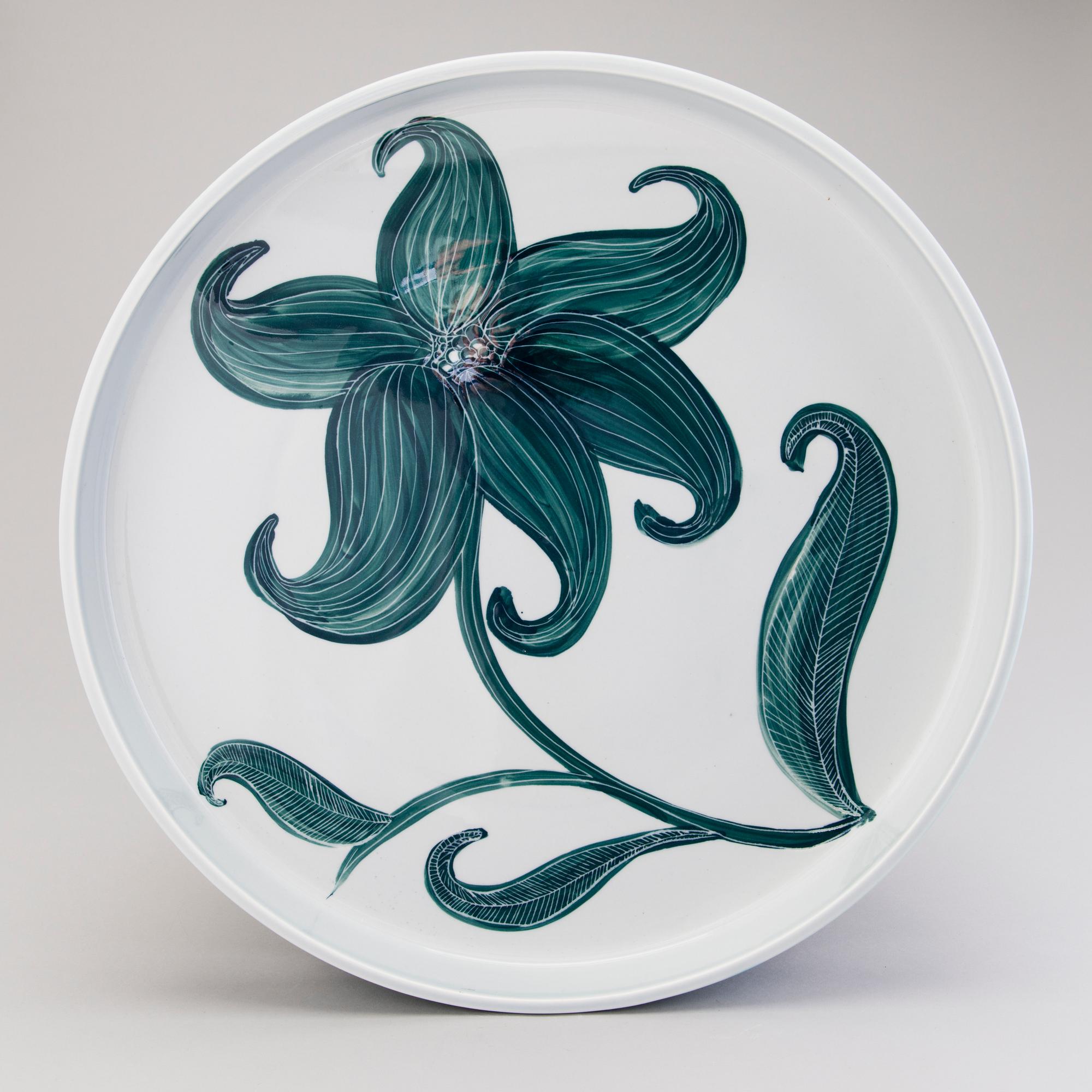 HEINI RIITAHUHTA, vati, posliinia, "Kaunokukka", signeerattu Heini Riitahuhta 2005.