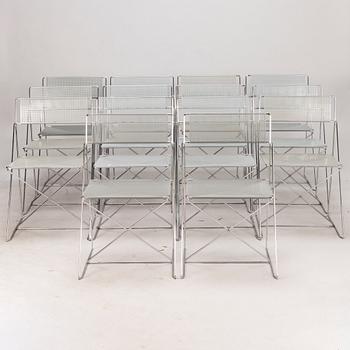 NIELS JØRGEN HAUGESEN, a set of 14 Danish 'X-line' stackable chairs. Designed 1977.