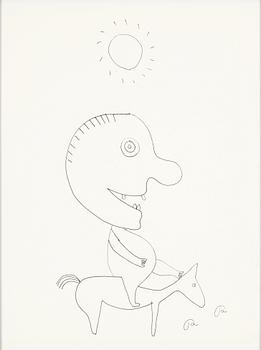 Roger Risberg, tuschteckning, signerad. Utförd 2008.