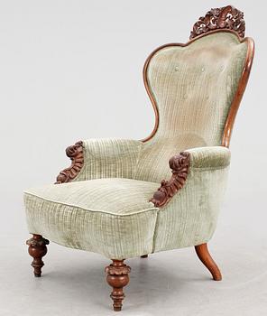 FÅTÖLJ, nyrokoko, 1800-talets andra hälft.